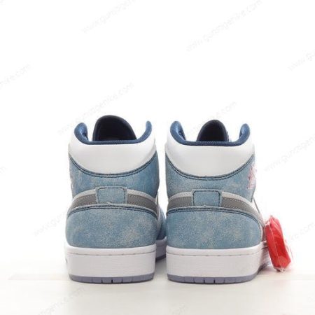 Herren/Damen ‘Blau Rot Grau’ Nike Air Jordan 1 Mid Schuhe DN3706-401