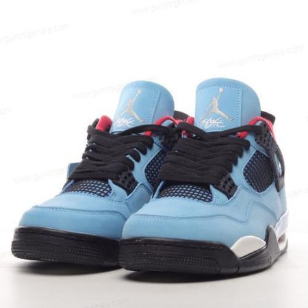 Herren/Damen ‘Blau Schwarz Rot’ Nike Air Jordan 4 Retro Schuhe 308497-406