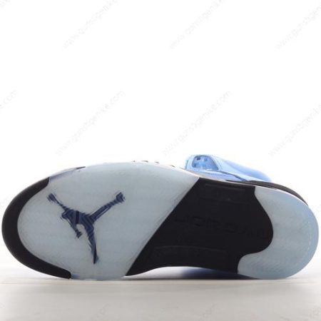 Herren/Damen ‘Blau Schwarz Weiß’ Nike Air Jordan 5 Retro Schuhe DV1310-401