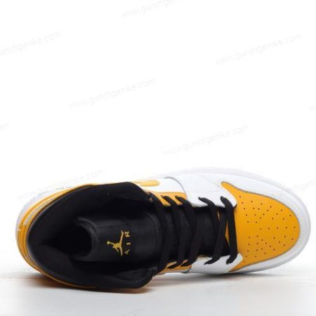 Herren/Damen ‘Gold Schwarz’ Nike Air Jordan 1 Mid Schuhe 554725-170