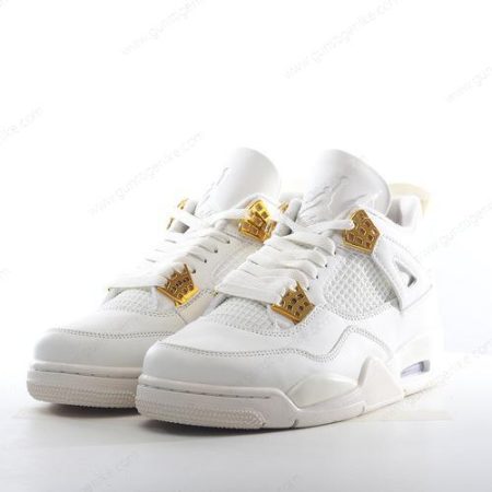 Herren/Damen ‘Gold Weiß’ Nike Air Jordan 4 Retro Schuhe AQ9129-170