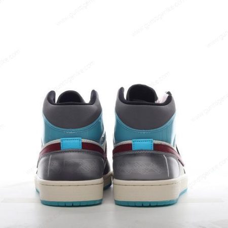 Herren/Damen ‘Grau Blau Rot’ Nike Air Jordan 1 Mid SE Schuhe FB1870-161