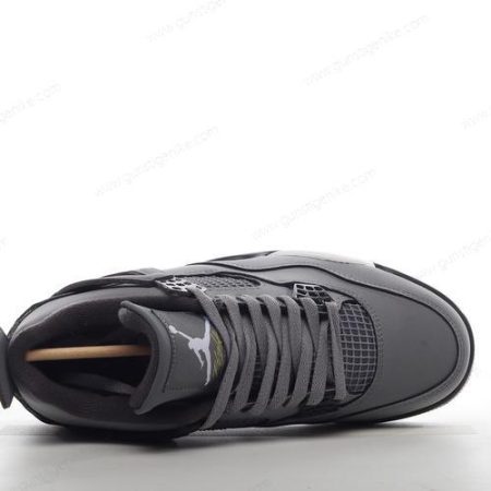 Herren/Damen ‘Grau Schwarz’ Nike Air Jordan 4 Retro Schuhe 408452-007