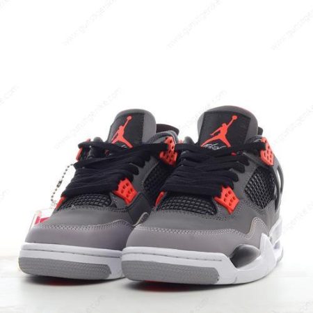 Herren/Damen ‘Grau Schwarz Orange’ Nike Air Jordan 4 Retro Schuhe DH6927-061