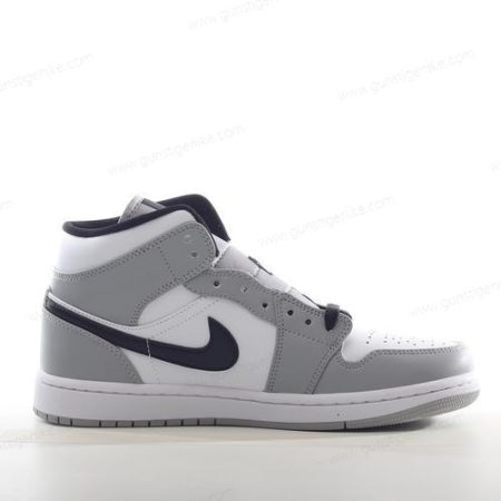 Herren/Damen ‘Grau Schwarz Weiß’ Nike Air Jordan 1 Mid Schuhe 554725-078