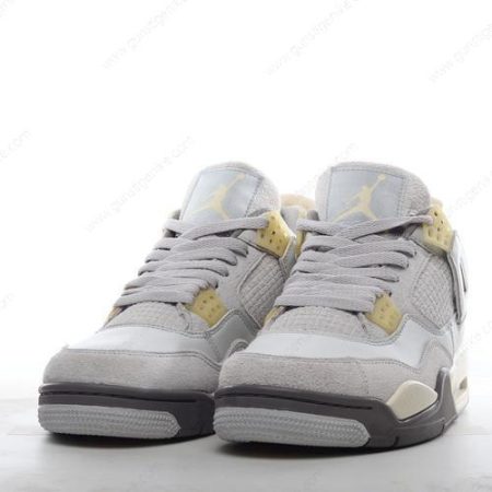 Herren/Damen ‘Grau Weiß Gelb’ Nike Air Jordan 4 Retro Schuhe DV3742-021