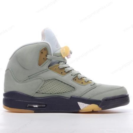 Herren/Damen ‘Grün Schwarz Gelb’ Nike Air Jordan 5 Retro Schuhe 440888-300