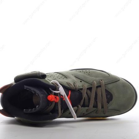 Herren/Damen ‘Olive Schwarz Rot’ Nike Air Jordan 6 Retro Schuhe CN1084-200