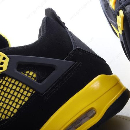 Herren/Damen ‘Schwarz Gelb’ Nike Air Jordan 4 Retro Schuhe 308497-008