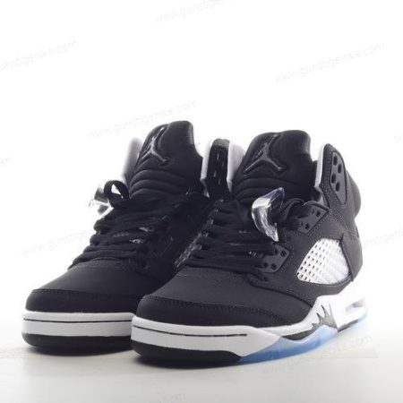 Herren/Damen ‘Schwarz Grau Blau’ Nike Air Jordan 5 Retro Schuhe 136027-035