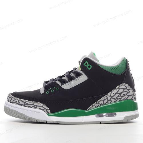 Herren/Damen ‘Schwarz Grün’ Nike Air Jordan 3 Retro Schuhe 398614-030