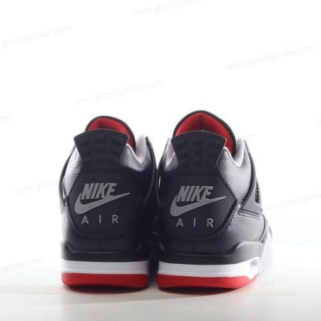 Herren/Damen ‘Schwarz Rot’ Nike Air Jordan 4 Retro Schuhe BQ7669-006