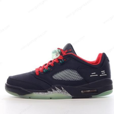 Herren/Damen ‘Schwarz Rot Silber’ Nike Air Jordan 5 Retro Schuhe DM4640-036