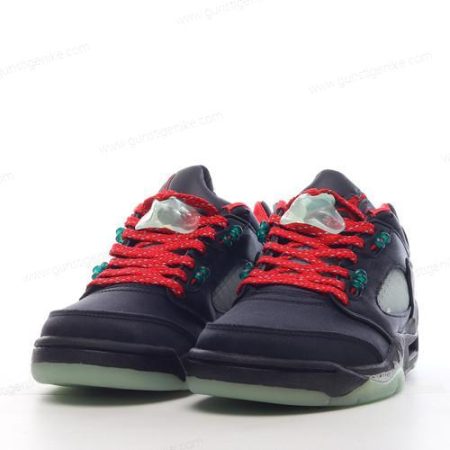Herren/Damen ‘Schwarz Rot Silber’ Nike Air Jordan 5 Retro Schuhe DM4640-036