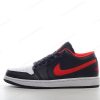 Herren/Damen ‘Schwarz Rot Weiß’ Nike Air Jordan 1 Low Schuhe 553558-063