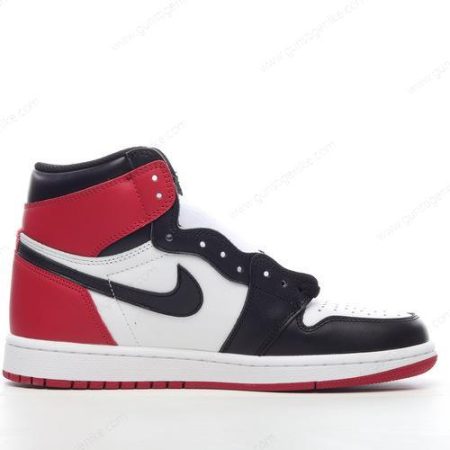 Herren/Damen ‘Schwarz Rot Weiß’ Nike Air Jordan 1 Retro High Schuhe 555088-184