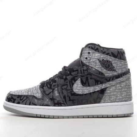 Herren/Damen ‘Schwarz Weiß Grau’ Nike Air Jordan 1 Retro High OG Schuhe 555088-036