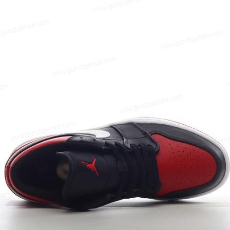 Herren/Damen ‘Schwarz Weiß Rot’ Nike Air Jordan 1 Low Schuhe 553560-066