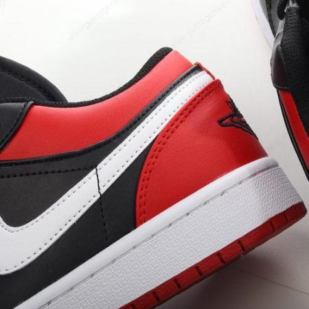 Herren/Damen ‘Schwarz Weiß Rot’ Nike Air Jordan 1 Low Schuhe 553560-066