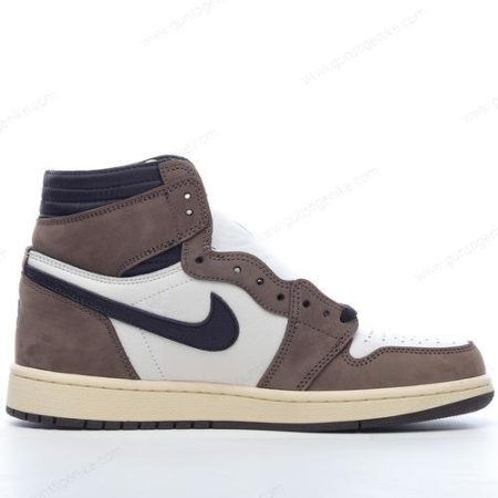Herren/Damen ‘Taupe Weiß Schwarz’ Nike Air Jordan 1 Retro High OG Schuhe CD4487-100