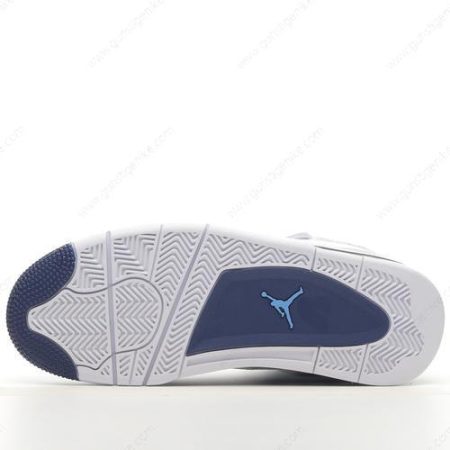 Herren/Damen ‘Weiß Blau’ Nike Air Jordan 4 Retro Schuhe 314254-107