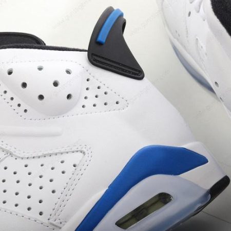 Herren/Damen ‘Weiß Blau Schwarz’ Nike Air Jordan 6 Retro Schuhe 384665-107
