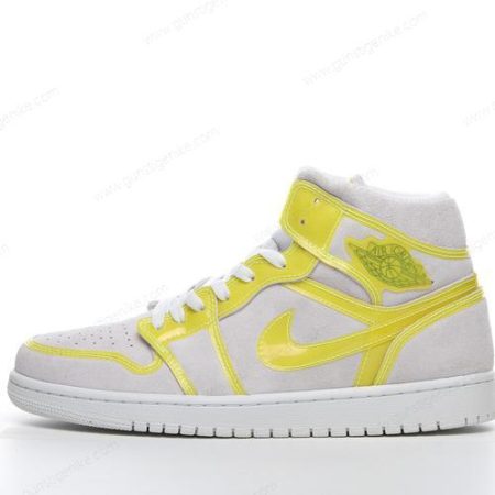 Herren/Damen ‘Weiß Gelb Schwarz’ Nike Air Jordan 1 Retro High Schuhe 555088-170