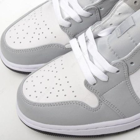 Herren/Damen ‘Weiß Grau’ Nike Air Jordan 1 Mid Schuhe BQ6472-015