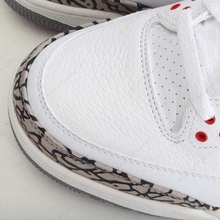 Herren/Damen ‘Weiß Grau Rot’ Nike Air Jordan 3 Retro Schuhe 136064-105