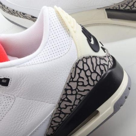 Herren/Damen ‘Weiß Grau Rot’ Nike Air Jordan 3 Retro Schuhe 136064-105