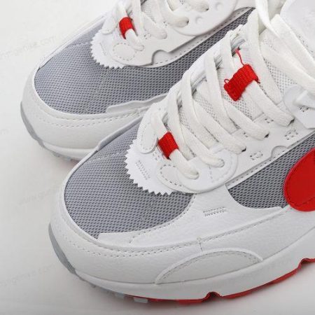 Herren/Damen ‘Weiß Grau Rot’ Nike Air Max 90 Schuhe DX8966-100