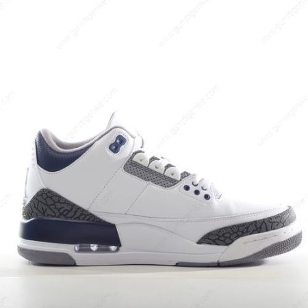 Herren/Damen ‘Weiß Grau Schwarz Marine’ Nike Air Jordan 3 Retro Schuhe CT8532-140