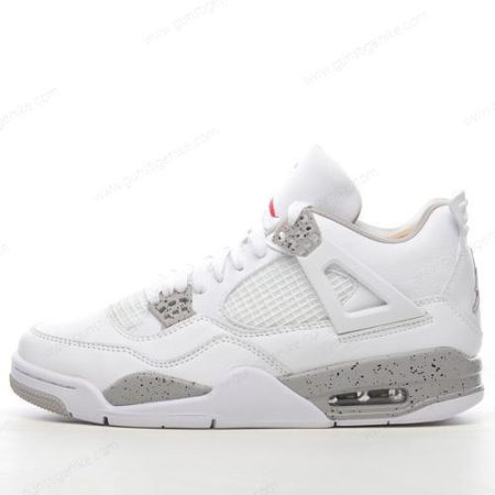 Herren/Damen ‘Weiß Grau Schwarz Rot’ Nike Air Jordan 4 Retro Schuhe CT8527-100
