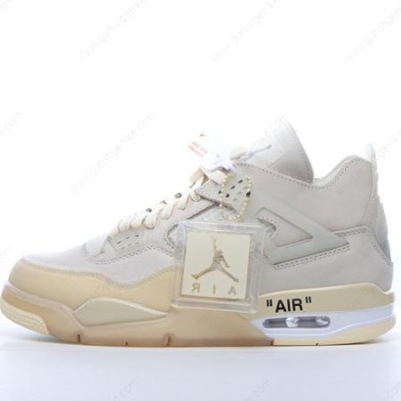 Herren/Damen ‘Weiß Khaki’ Nike Air Jordan 4 x Off-White Schuhe CV9388-100