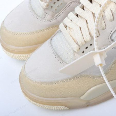 Herren/Damen ‘Weiß Khaki’ Nike Air Jordan 4 x Off-White Schuhe CV9388-100