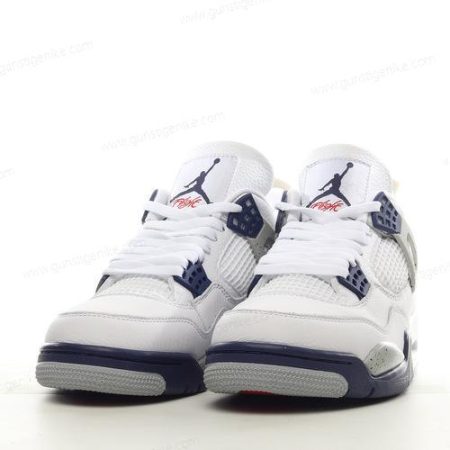 Herren/Damen ‘Weiß Marinegrau Rot’ Nike Air Jordan 4 Retro Schuhe DH6927-140