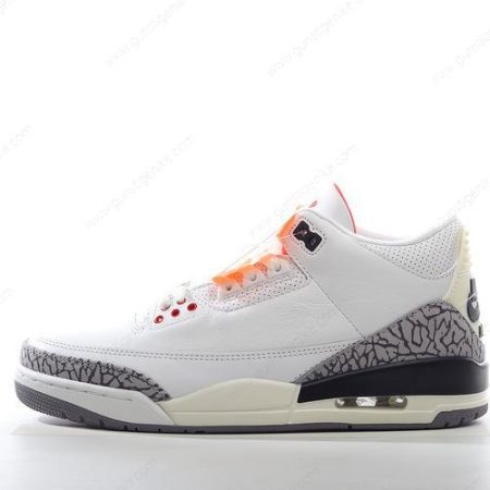 Herren/Damen ‘Weiß Orange Grau’ Nike Air Jordan 3 Retro Schuhe CK9246-121