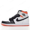 Herren/Damen ‘Weiß Orange Schwarz’ Nike Air Jordan 1 Retro High Schuhe 555088-180