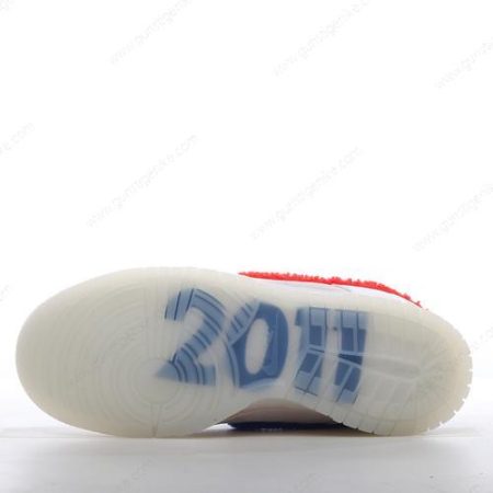 Herren/Damen ‘Weiß Rot Blau’ Nike Dunk Low Retro PRM Schuhe FD4203-161