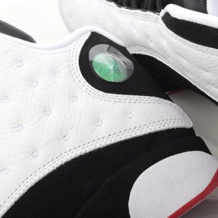 Herren/Damen ‘Weiß Rot Schwarz’ Nike Air Jordan 13 Retro Schuhe 414571-104