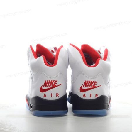 Herren/Damen ‘Weiß Rot Schwarz’ Nike Air Jordan 5 Retro Schuhe 440888-100