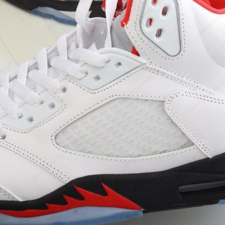 Herren/Damen ‘Weiß Rot Schwarz’ Nike Air Jordan 5 Retro Schuhe 440888-100