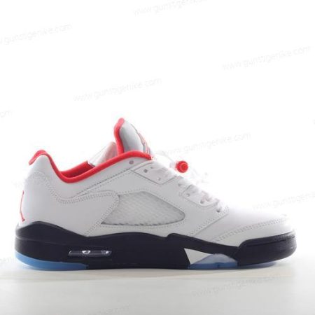 Herren/Damen ‘Weiß Rot Schwarz Silber’ Nike Air Jordan 5 Retro Schuhe 440890-102
