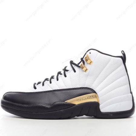 Herren/Damen ‘Weiß Schwarz Gold’ Nike Air Jordan 12 Retro Schuhe CT8013-170