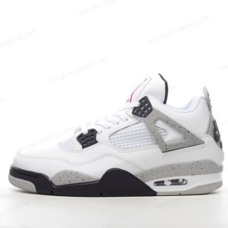 Herren/Damen ‘Weiß Schwarz Grau’ Nike Air Jordan 4 Retro Schuhe 308497-103