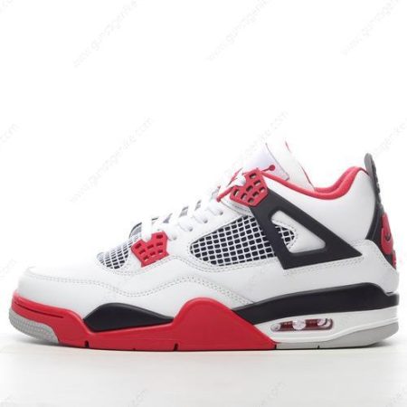 Herren/Damen ‘Weiß Schwarz Grau Rot’ Nike Air Jordan 4 Retro Schuhe DC7770-160