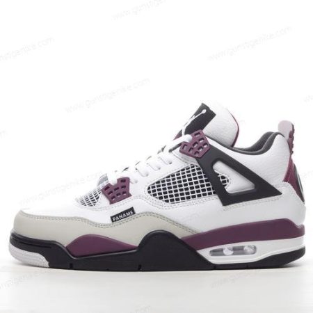 Herren/Damen ‘Weiß Schwarz Grau Violett’ Nike Air Jordan 4 Retro Schuhe CZ5624-100