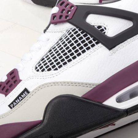 Herren/Damen ‘Weiß Schwarz Grau Violett’ Nike Air Jordan 4 Retro Schuhe CZ5624-100