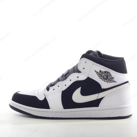 Herren/Damen ‘Weiß Schwarz’ Nike Air Jordan 1 Mid Schuhe 554725-113