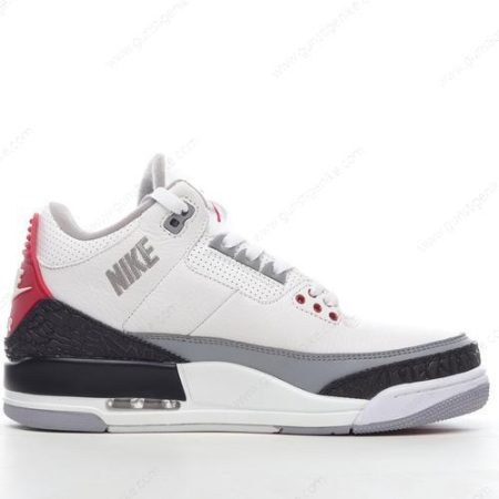 Herren/Damen ‘Weiß Schwarz Rot Grau’ Nike Air Jordan 3 Retro Schuhe AQ3835-160